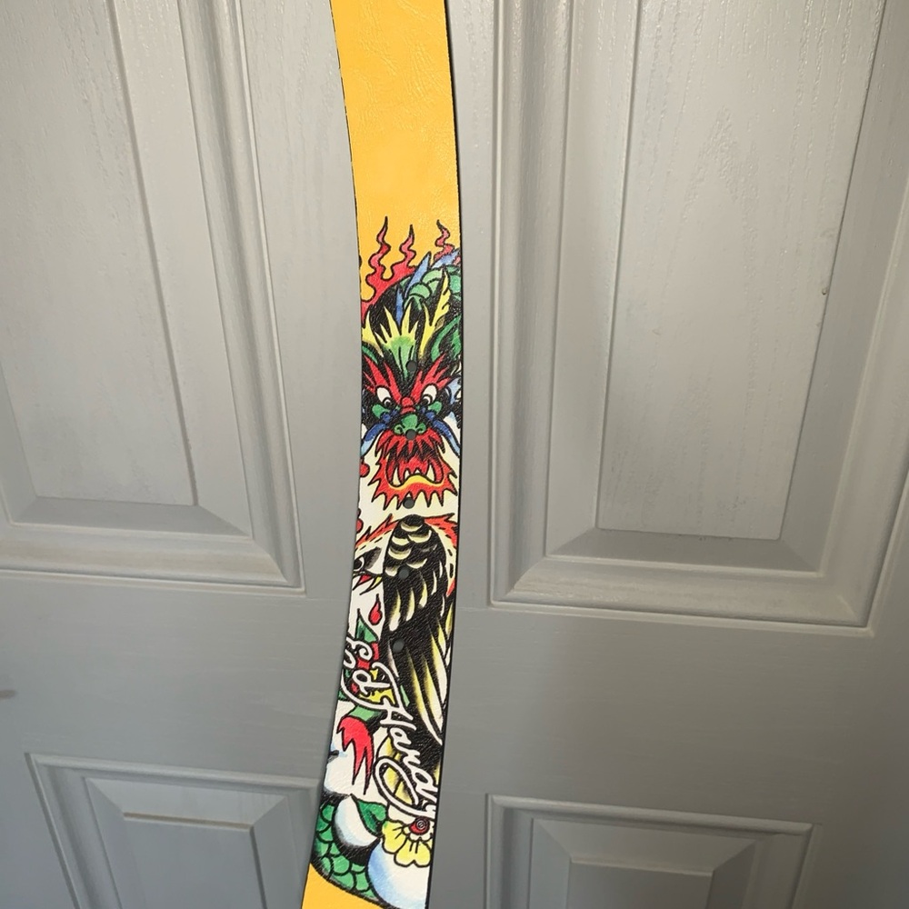 Ed Hardy Men's Reversible Belt Tattoo Dragon Skull Y2K Streetwear Size 42 - Picture 6 of 15